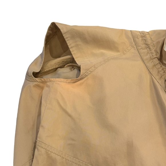 Tory Burch Dress Women 4 Pepper Shirt Safari Khaki Tan Snap Front Mini Drawstrin - Picture 14 of 16